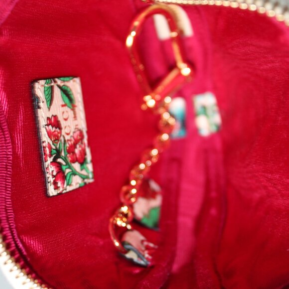 NWT Gucci Key Case Ophidia Shang Soft Brit Roses Zip Heart Pouch Floral  732232 - Picture 7 of 11